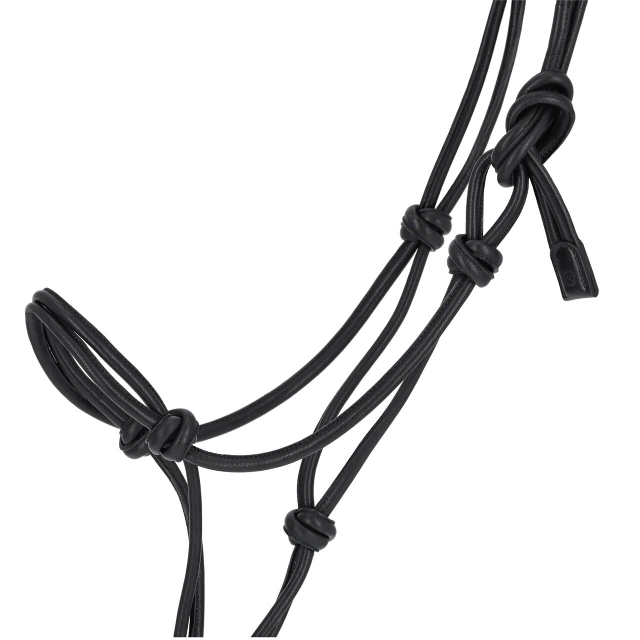 NETPROSHOP Leder Seilhalfter für Pferde - Knotenhalfter für Bodenarbeit und gebissloses Reiten - Größen: Pony Cob Full - Farben: Braun Schwarz, Groesse:Cob, Farbe:Schwarz