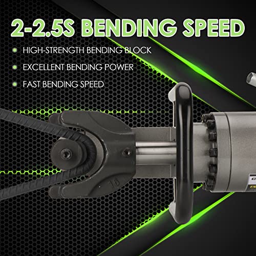 Image of 5 /8 Inch Electric Hydraulic Rebar Bender 1100W Portable Hydraulic Rebar Bending Machine Max 16mm Rebar within 2-2.5s Easy Bending Rebar Steel Bar HRB-16 (Green)