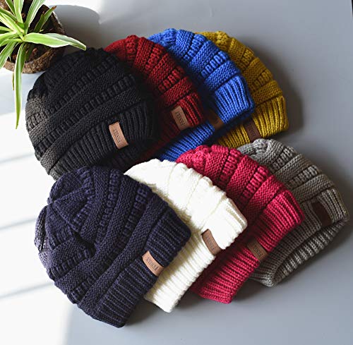 Image of 3 Pack Winter Beanie Hat Scarves Gloves for Boys Girls 2-6-10-14 Years Boys Girls Thermal Warm Thick Knit Fleece Lined Set