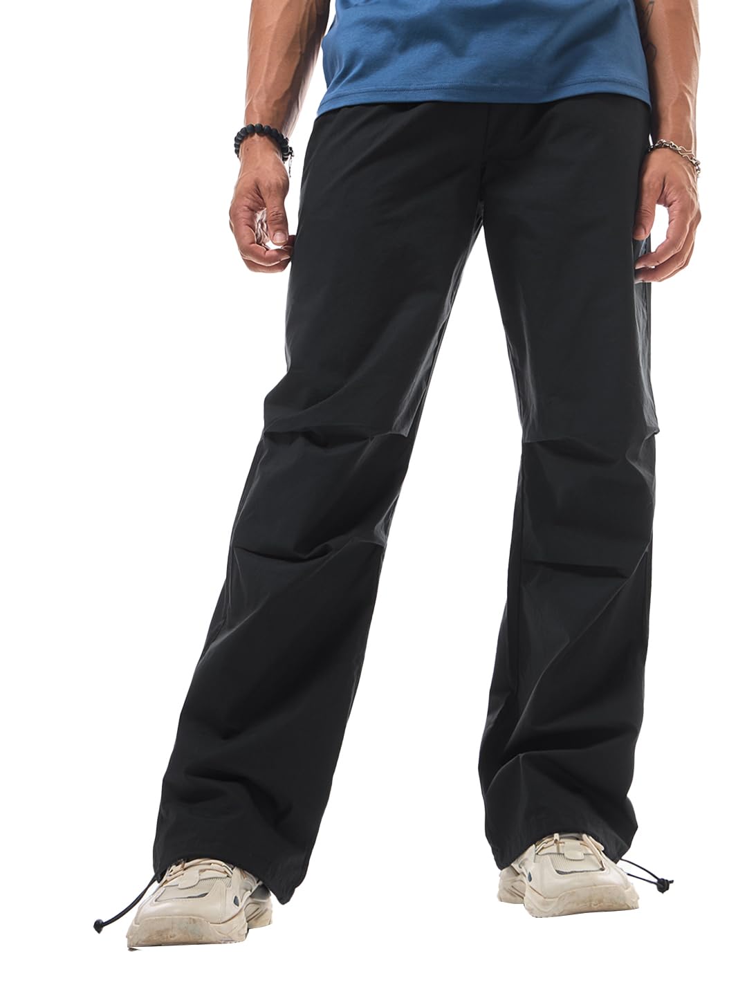 bewakoof Men's Solid Oversized Fit Cotton Parachute Pants| Oversized Fit Pants | Casual Pants| Comfy Everyday Wear-picture-22