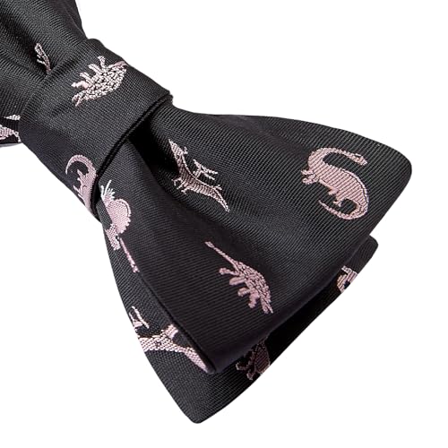 Image of HISDERN Bow Ties for Men Self Tie Animal Bowties Pocket Square Woven Silk Fun Bowtie Handkerchief Set for Wedding Party