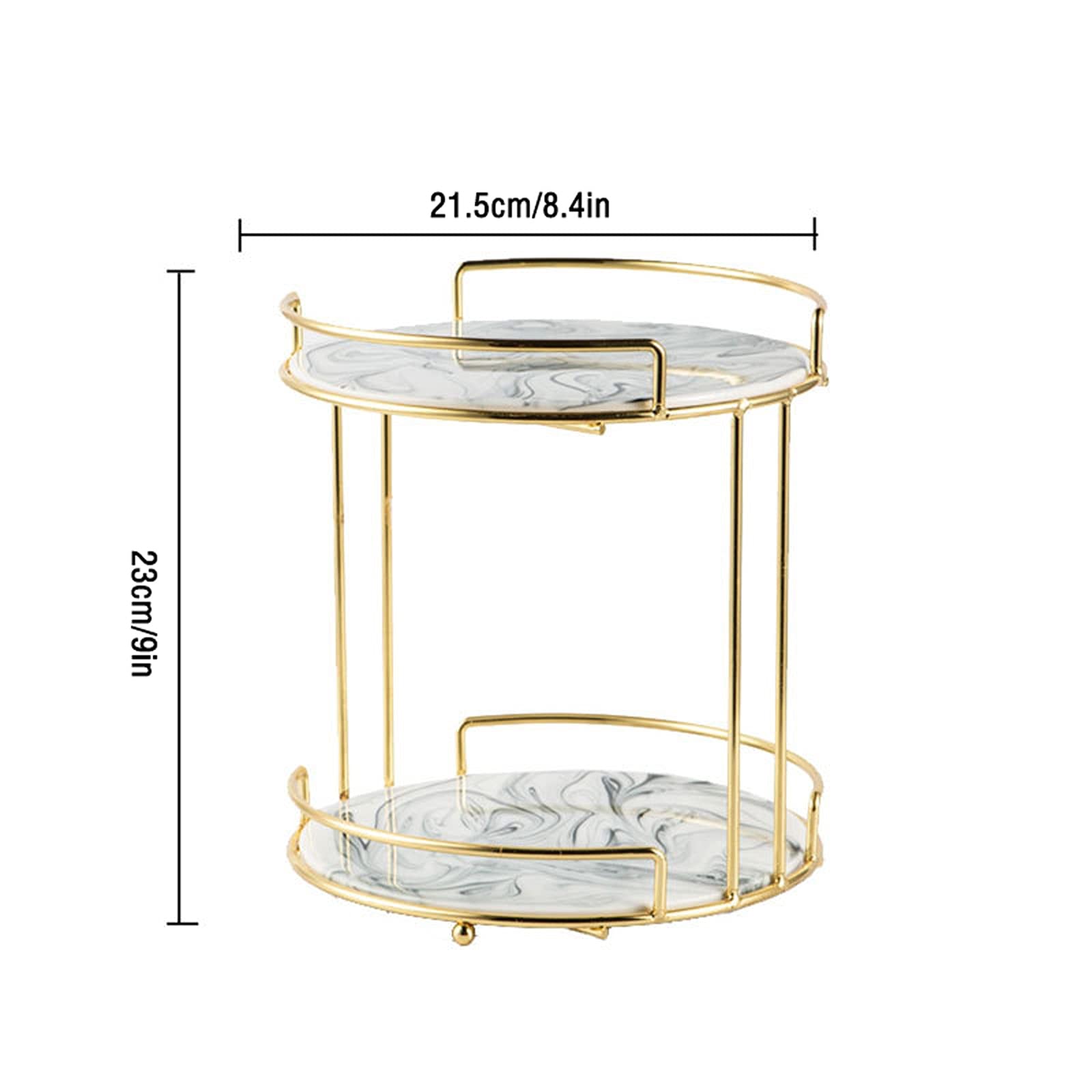 Bandejas para Tartas Mesa de postre de cerámica de soporte de doble capa con soporte de metal Multiuso Magdalena Pantalla Pastel de boda Pastelería Sirviendo bandeja Soporte para Cupcakes