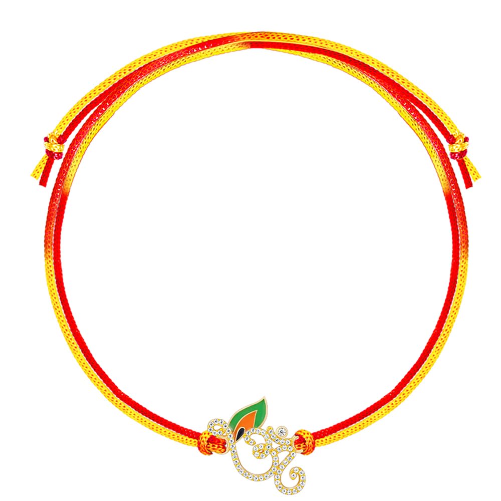GIVA 925 Silver Om with Enamel Golden Rakhi | Gifts for Men and Boys | Quirky Rakshabandhan Rakhi for Brother | Silver Rakhi for Boys & Men With Certificate of Authenticity and 925 Stamp (B0CB61W9FN) Amazon Price History, Amazon Price Tracker