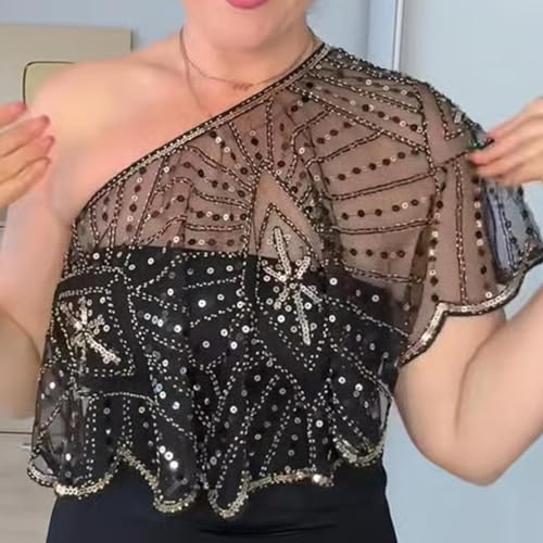 Vintage Lace Beaded Shawl, Sequin Evening Cape Wrap, Shawls and Wraps for Evening Dresses/Party/Wedding/Formal3