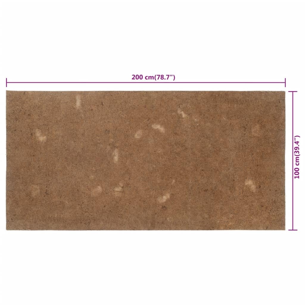 vidaXL Estera para Colchón, Base de Colchón, Alfombra Cubrecolchón de Cama, Tapete Almohadilla para Somier, Fibra de Coco 100x200 cm