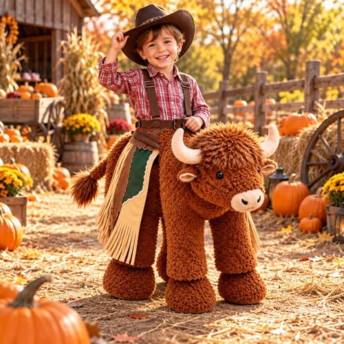 VNKFHMSWQ Highland Bison Role-Playing Costume, Ride-On Plush Bison Outfit - image 3