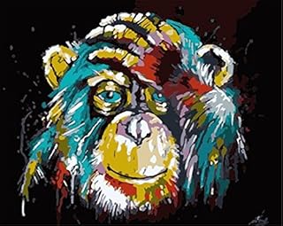 KOMKING DIY Paint by Numbers for Adults & Kids, Acrylic Painting Paint by Number Kits on Canvas, Colorful Dog 16x20inch