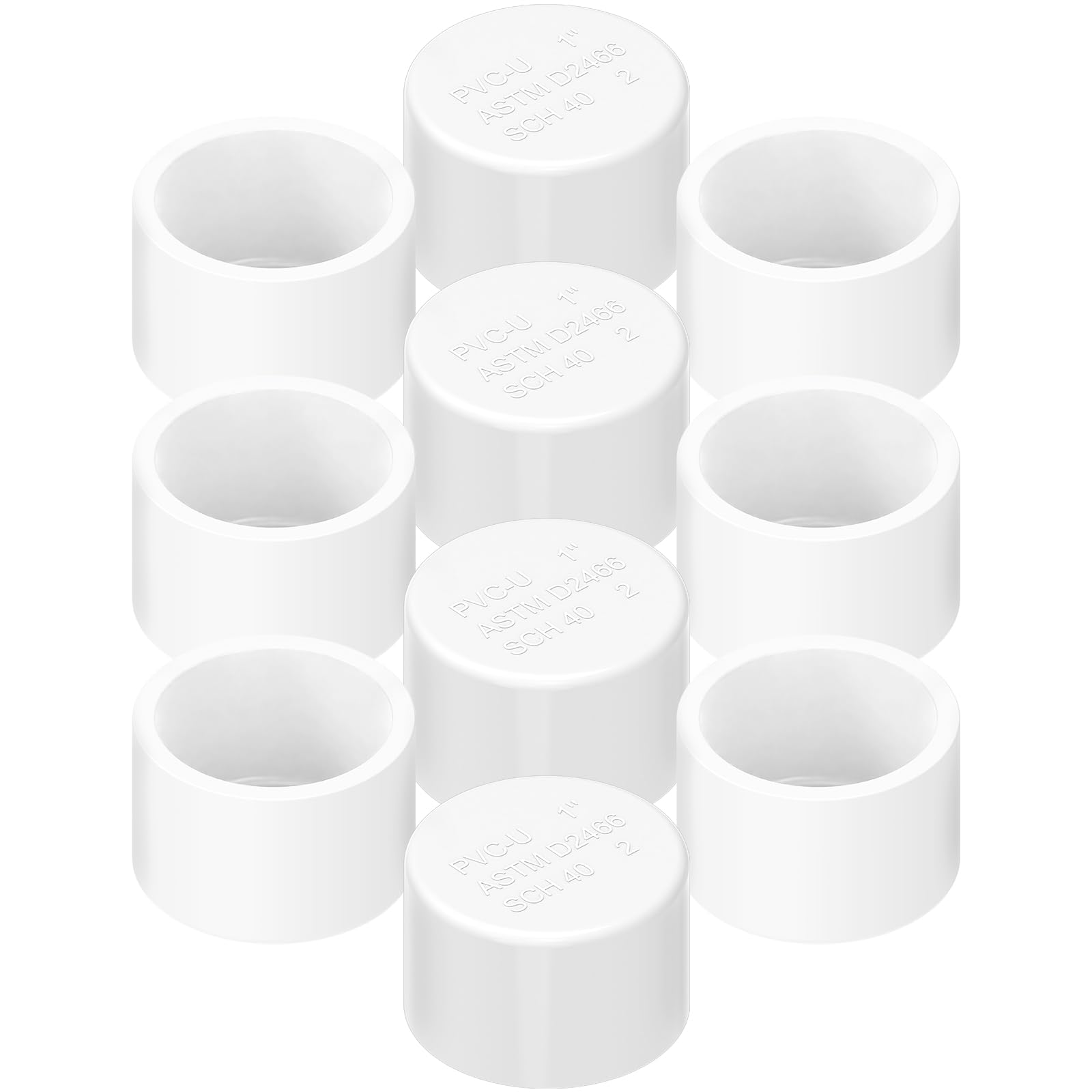 Photo 1 of 1 Inch PVC Cap (Compatible with 1.315" OD), Fits Standard SCH40 1" PVC Pipe Fittings, White Pipe Cap for Irrigation Systems, Plumbing, Diy, Garden & Furniture, 10 PCS