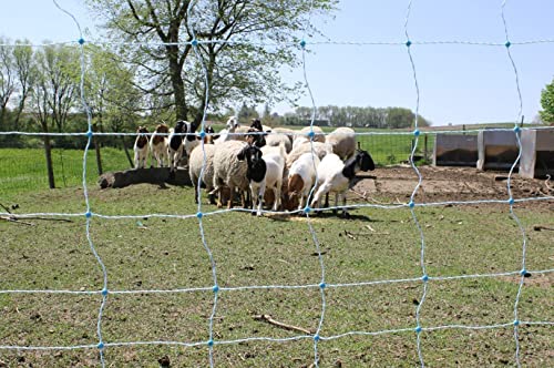 Starkline 35"x164' Electric Netting All-in-One Solar Kit for Goats, Sheep, Gardens, Beehives, Dogs, and More for Backyards, Homesteads, Farms and Ranches