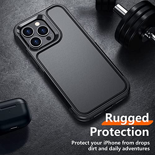 Red2Fire For Iphone 13 Pro Max Case, With 2X [Glass Screen Protector + Camera Lens Protector][12 Ft Military Dropproof] Rugged Heavy Duty Full-Body Shockproof Phone Case Cover 6.7 Inch - Black #TOP4