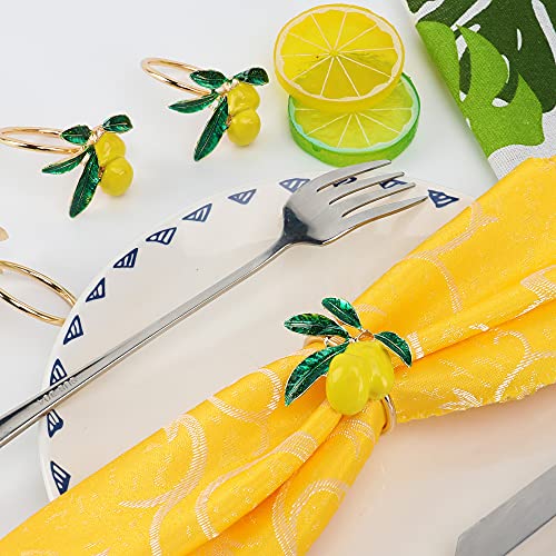 Peony Man 8 Pieces Lemon Napkin Ring Set Summer Fruit Napkin Ring Holder For Wedding thumb #4