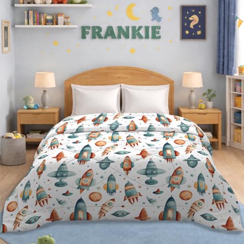 Image of MORADO Glace Cotton AC Comforter /Blanket /Quilt for Double Bed | Ultra Soft & Lightweight | All Season Reversible Comforter | Cozy Bedding for Home & Hotel | Size 90x100 Inches,Rocket & Multi,Double
