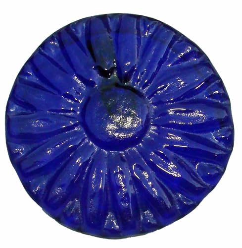 Cobalt Blue Flower Handmade Up-Cycled Bottle Bottom Sun Catcher Ornament