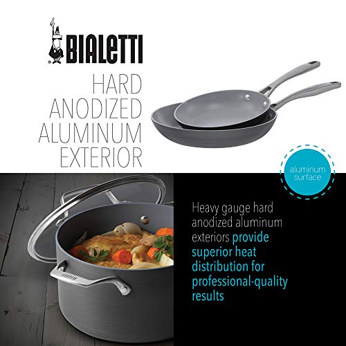 Bialetti 10 Piece Hard Anodized, Ceramic Pro Cookware Set, Nonstick Ceramic Interior, Gray 3 Gallery Image