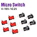 Swpeet 10Pcs V-155-1C25 Micro Limit Switch Long Hinge Roller Momentary Cherry Push Button SPDT Snap Action Perfect for Arduino, Appliance and Electronic Equipment