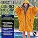 ALLEN & MATE 100% Waterproof Adult Changing Robe, Oversized Long Sleeve Swim Parka, Windproof Winter Coat for Surf Outdoors