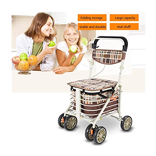 LICHUAN Einkaufstrolley, zusammenklappbar, leicht, mit 4 Rädern, für Damen, Einkaufen, Picknick, Aufbewahrung zu Hause… – Bild 7