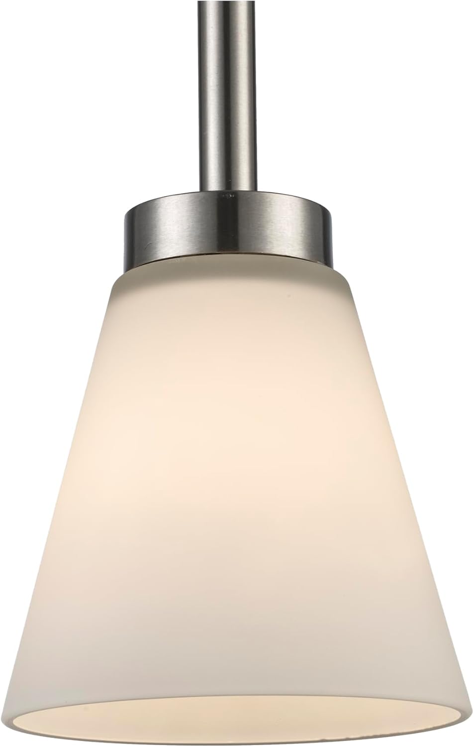 TRANS GLOBE 71800 BN I Fifer Collection Adjustable Height 1-Light Ceiling Pendant - Brushed Nickel Finish with Frosted White Glass I Modern Contemporary Fixture I