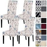 SearchI Dining Room Chair Covers Set of 4, Stretch Printed Parsons Chair Slipcovers Super Fit Spandex Removable Washable Kitchen Chair Protector Cover for Dining Room, Hotel, Ceremony (Ball Flower)