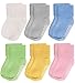Baby Socks,Mossio 6 Pack Newborn Socks Non Skid Crew Organic Socks Rubber Bottom (6 Color,1-3 Years)