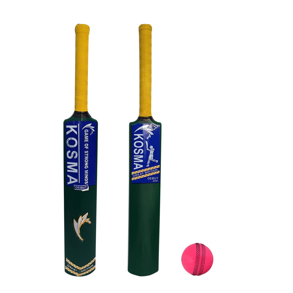 Kosma Bat Batte de Cricket Jeunesse Unisexe, Vert/Jaune, Junior