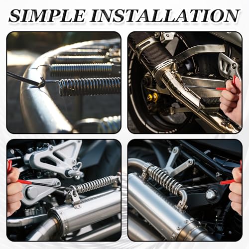 Image of Exhaust Spring Puller Tool Motorcycle Exhaust Spring Hooks, 2 Pcs Exhaust Spring Tool, T Handle Snowmobile Spring Puller Removal Tool, Pipe Spring Puller for Motorcycle Dirt Bike(Red)