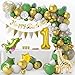 UNIVERTEN Décoration Anniversaire 1 ans, Ballons Anniversaire 1 an, Jungle Décorations Anniversaire fête 1 ans, Jungle Thème Ballon Kit pour Anniversaire 1 an Garçon Fille Baby Shower (71 Pièces)