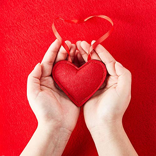 Willbond 30 Pieces Valentines Hanging Felt Heart Ornaments Red Felt Heart Christmas Ornaments For Wedding Valentine Party Decoration #TOP2
