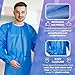 AMZ Medical Supply Disposable Isolation Gown, Small-Medium. Pack of 5 Blue PP+PE PPE Gowns Disposable. Personal Protective Gown with Elastic Wrists, Thumb Loops, Waist Neck Ties, No Pockets