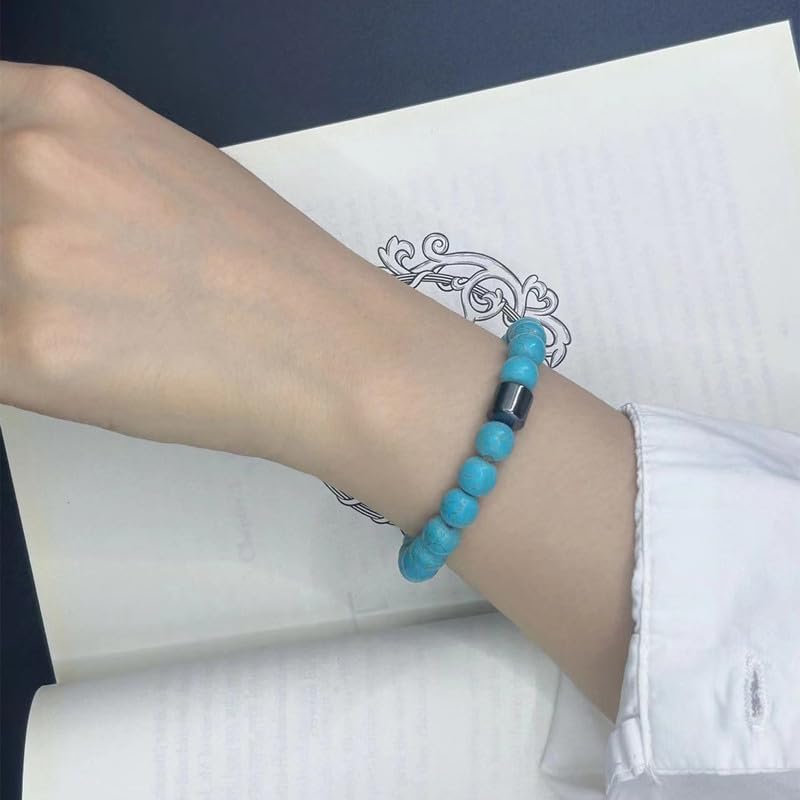 HZHRony Lava Rock Beads Chakra Bracelet 8mm Natural Stone Stretch Bracelet 7" Semi Precious Reiki Healing Crystals Beaded Bracelet for Women Men - Image 4