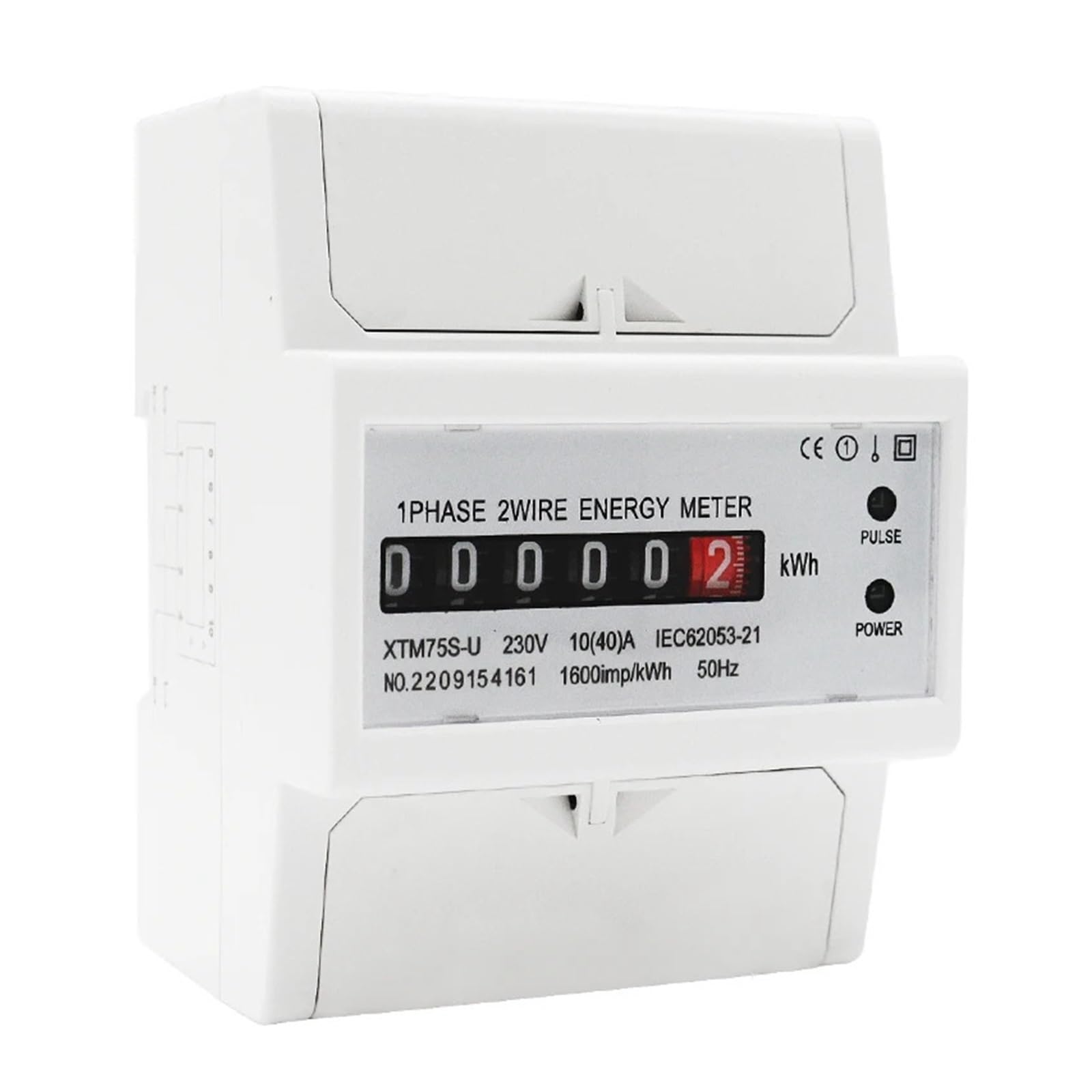 Medidor de energía Medidor de energía eléctrica monofásico Alta Carga Carril DIN de 35 mm 50 Hz 100 A 4P Pantalla de Contador XTM75S-U 1 Clase(20-80a)