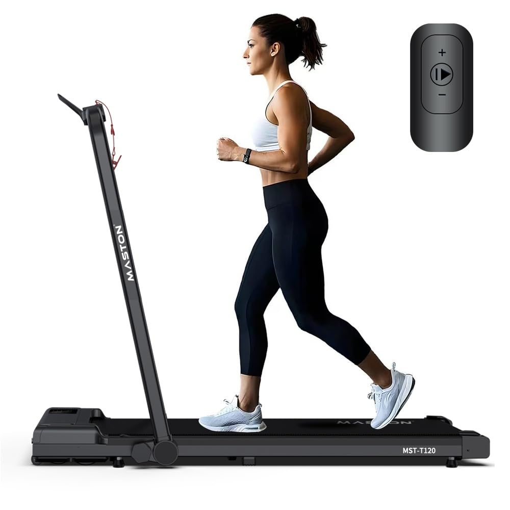 MASTON MST-T120 3.0HP Walking Pad Under Desk Treadmill with LED Display & Remote Control, Portable Treadmills Motorized Running Machine for Home Office Use, 1-12KM/H