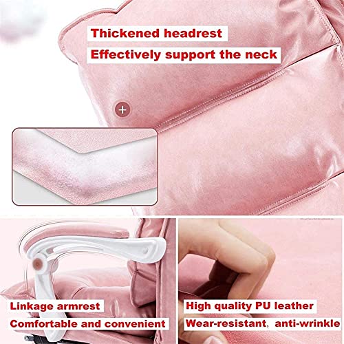 HHII Ergonomic Chair Computer Chairs with Backrest Executive Chair Leather Liftable Pc Chair Office Pink Gaming Chairs with Footrest Adjustable Angle 90° 150° Girl Gift - Afbeelding 6