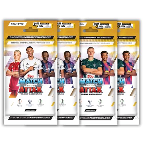 Image of Topps UEFA Champions League Match Attax 2025-26 Trading and Collectible Card Game (Multipack of 4)