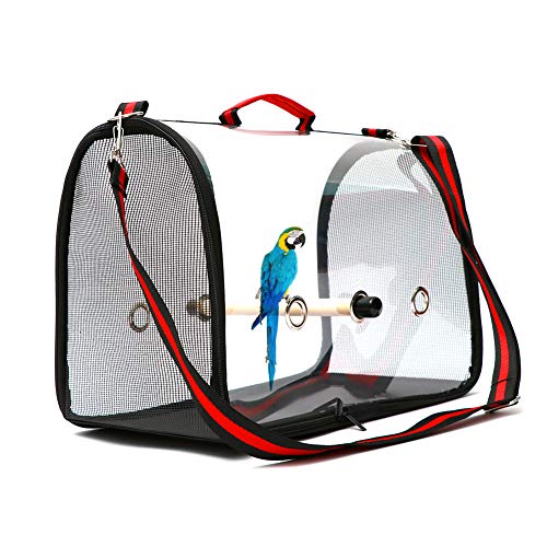 fllyingu Papageien-Tragetasche für Vögel Papagei Rucksack,Vogel Transporttasche Transportbox Belüftete Lochkonstruktion für Haustiere, Papageien, Vogel, Reisetasche 41 x 21 x 28CM