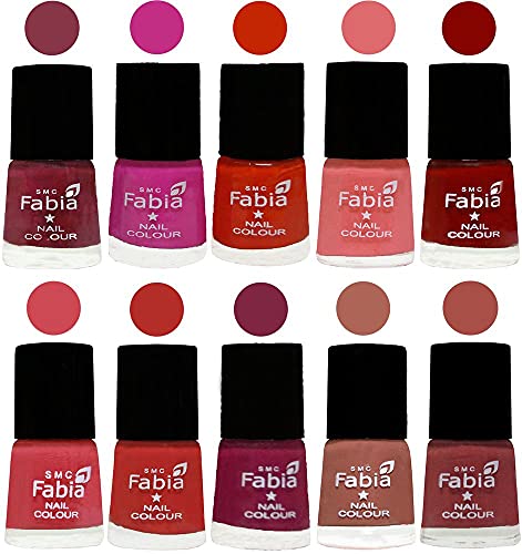 Image of ALL IN ONE (PACK OF 10), Long Lasting Glossy Nail Polish, 6 ml Each, All Vibrant Colours,02289