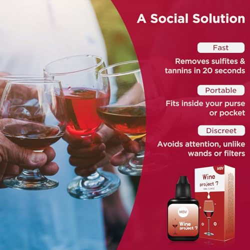 Image of 4 Pack Wine Filter Drops, Natural The Wine of Purifier Drops for Red and White Wine, Removes Histamines and Sulfites | Portable and Effective Wine Filters, Wine Purifier To Remove Sulfite And Histamine, Wine Lover Gifts for Him Men and Women