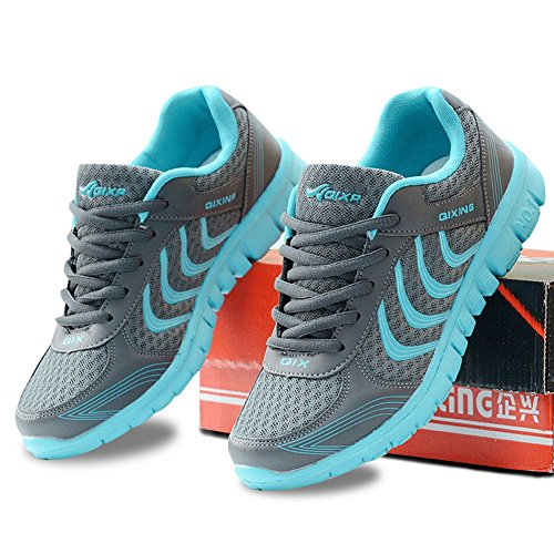 Alicegana Women's Breathable Mesh Tennis Athletic Lace up Fashion Walking Comfort Lightweight Running White Sneakers Sports Shoes - Thumbnail 4