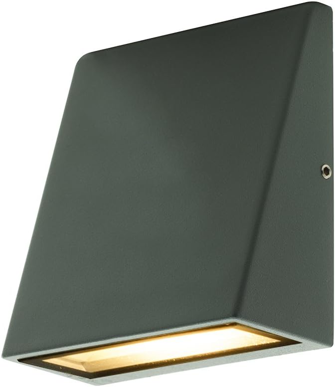 Eco Exterior Decorative Wedge LED Wall Light, 11 x 9.5 x 5.2 cm, 3 Watts, Grey Slate