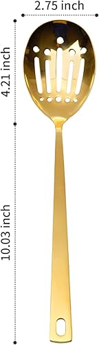 Miniatura 2 de Snailhouse Cuchara ranurada, grande y grande de acero inoxidable de metal para cocina, cocina, mezcla, untado, cucharas de drenaje para utensilios