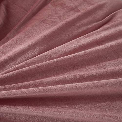 Uhamho Faux Fur Velvet Fluffy Bedding Duvet Cover Set Down Comforter Quilt Cover With Pillow Shams, Ultra Soft Warm And Durable (Salmon Coral, Twin) #TOP3
