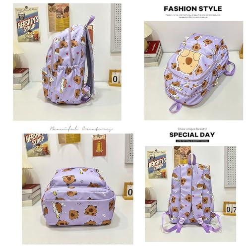 Capybara Backpack Nylon Large Capibara Bag Kawaii Capivara Cute Kapibara Bag Capy Bara Cappy Barra Daypack (Black)3