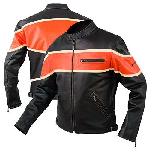 A-Pro Giacca Moto Pelle Custom Bikers Motociclista...