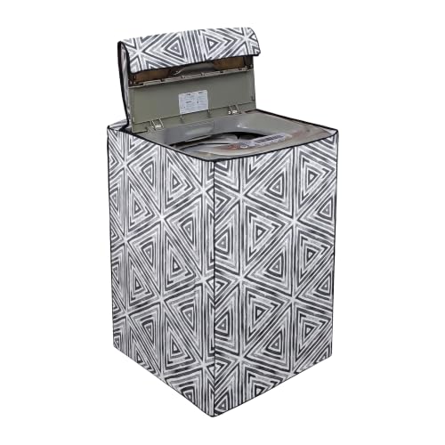 Image of Star Weaves Fully Automatic Top Load Washing Machine Cover for Samsung /IFB /LG /Godrej /Whirlpool /Bosch / 7 kg, 7.5 Kg (58 X 58 X 89 Cms),Waterproof & Dustproof Polyester (Black & White)