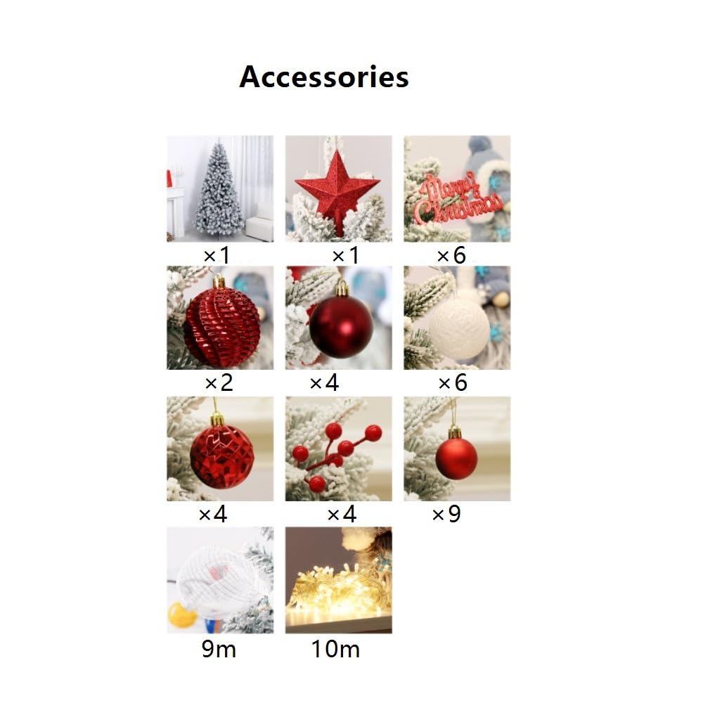 Sapin de Noël Artificiel Haut de Gamme floqué Neigeux de 1,2 m (3,9 pi) for la décoration de Noël à la Maison ou au Bureau
