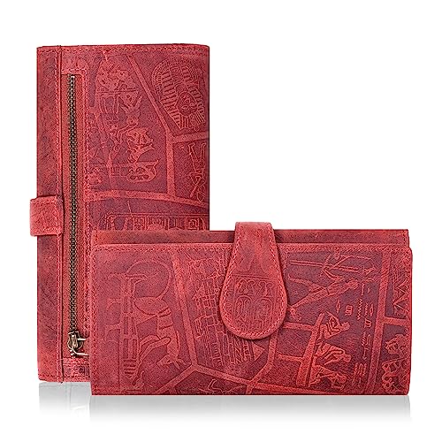 Real Leather Trifold Wallet for Women - RFID Blocking Designer Card Holder