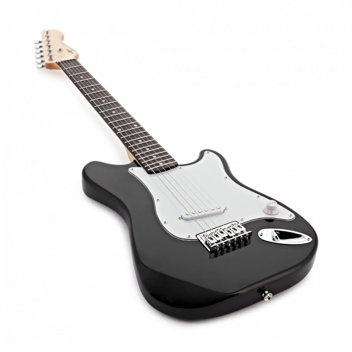 VISIONSTRING Kit Chitarra Elettrica 3/4 con Ampli 10W e Accessori - Nero | Per Bambini e Principianti, Manico a C, Doppio Cutaway, Ampli 10W, Borsa, Tracolla, Plettri e Accordatore Inclusi