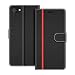 Produktbild COODIO Handyhülle für iPhone SE 2020 Handy Hülle, iPhone 8 Hülle Leder Handytasche für iPhone 7 / iPhone 8 / iPhone SE 2020 Klapphülle Tasche, Schwarz/Rot