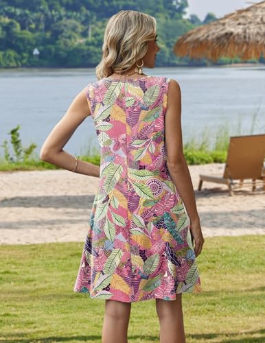 Image of Zeagoo Womens Summer Dress 2026 Sleeveless Casual A-Line Tshirt Sundresses