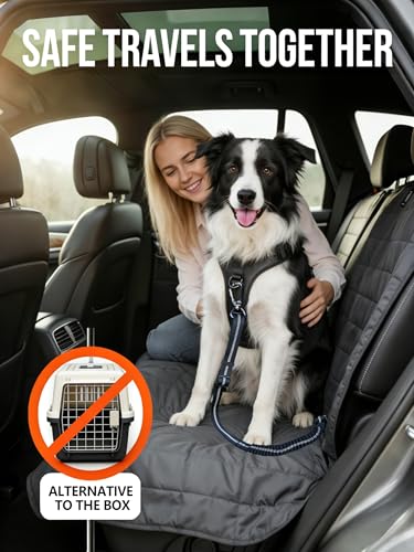 TRIPOLACO Hundegurt fürs Auto - Verstellbarer Anschnallgurt mit Rückdämpfung- Sicherheitsgurt mit ISOFIX Anschluss für Alle Hunderassen & Autotypen